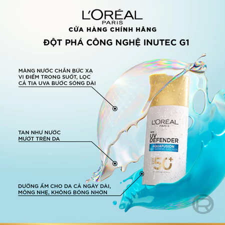 [CHỐNG NẮNG WATERGEL MỚI] Phổ Rộng Thoáng Da, Kháng Mọi Tác Động UV Defender SPF 50+ PA++++ Loreal