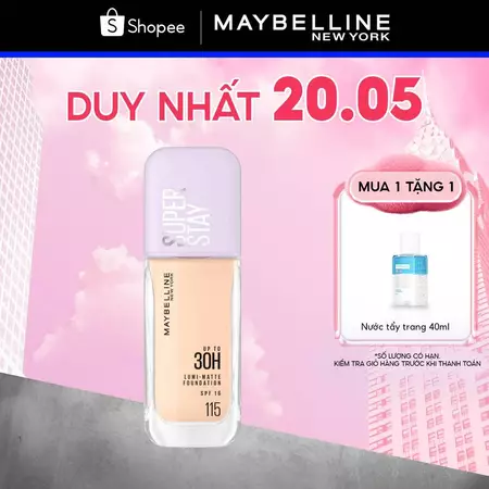 Kem nền bắt sáng Superstay Lumi Matte 30H che phủ siêu nhẹ mặt Maybelline New York 35ml [MỚI]